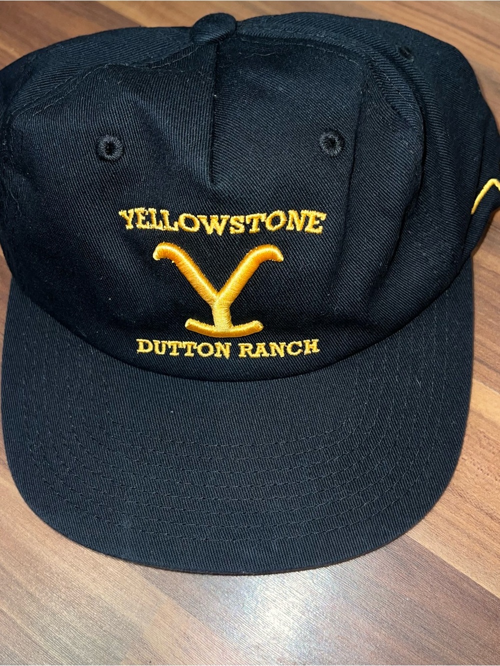 Kimes Ranch Black Hat with Yellow Yellowstone Dutton Ranch Embroidery